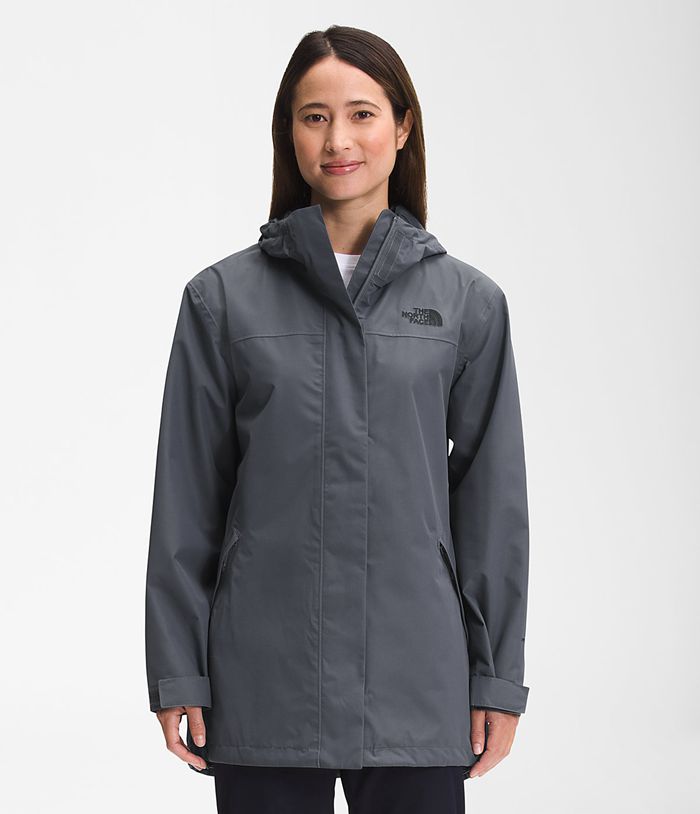 The North Face Rain Jacket Voyage Midi Grey - Womens - Thailand QDKGO-1075